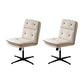 Modern Tufted Managers Chair Faux Leather Desk Mid-Back Chair Off-White 2 Piece Set 4-Star Clearhalo 'furn' 'furn_office_chair' 'Furniture' 'Office Chairs' 'Office Furniture' 'office_chair' 6493774