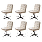 Modern Tufted Managers Chair Faux Leather Desk Mid-Back Chair Off-White 6 Piece Set 4-Star Clearhalo 'furn' 'furn_office_chair' 'Furniture' 'Office Chairs' 'Office Furniture' 'office_chair' 6493776