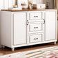 Modern Storage Cabinet Solid Wood Cabinet with Drawer for Home 47"L x 15"W x 28"H Walnut White Clearhalo 'Cabinets & Chests' 'cabinets_chests' 'furn' 'furn_cabinets_chests' 'Furniture' 'Living Room Furniture' 6493823
