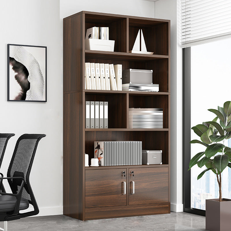 Modern Vertical Filing Cabinet Locking Detail Wooden File Cabinet with Storage Shelves 23.6"L x 11.8"W x 70.9"H Brown Clearhalo 'Filing Cabinets' 'filling_cabinets' 'furn' 'furn_filling_cabinets' 'Furniture' 'Office Furniture' 6495455