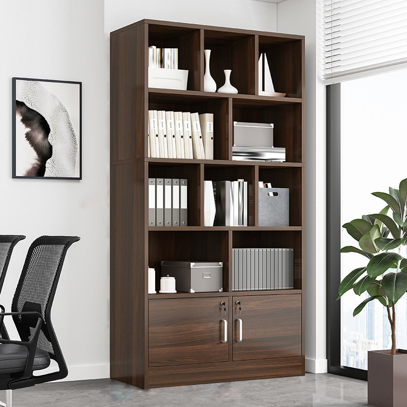 Modern Vertical Filing Cabinet Locking Detail Wooden File Cabinet with Storage Shelves 31.5"L x 11.8"W x 70.9"H Brown Clearhalo 'Filing Cabinets' 'filling_cabinets' 'furn' 'furn_filling_cabinets' 'Furniture' 'Office Furniture' 6495458