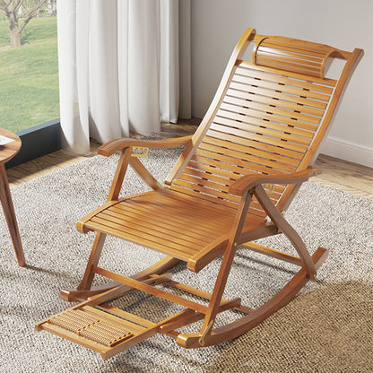 Chaise à bascule traditionnelle en bambou de couleur solide trapézoïdal arrière à bascule intérieur