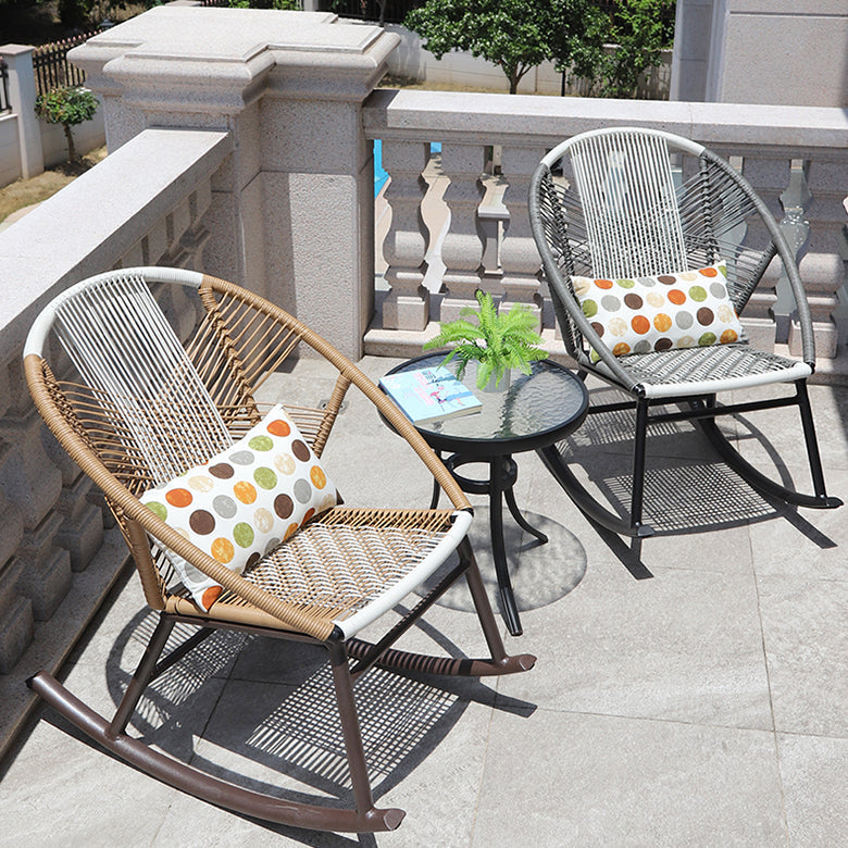 Contemporary Rocking Chair Wicker Spindle Backrest Metal Chair Legs Porch Rocking Chair Clearhalo 'Chairs & Seating' 'furn' 'furn_rocking_chairs' 'Furniture' 'Living Room Furniture' 'Rocking Chairs' 'rocking_chairs' 6497898