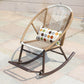 Contemporary Rocking Chair Wicker Spindle Backrest Metal Chair Legs Porch Rocking Chair Orange White Clearhalo 'Chairs & Seating' 'furn' 'furn_rocking_chairs' 'Furniture' 'Living Room Furniture' 'Rocking Chairs' 'rocking_chairs' 6497900
