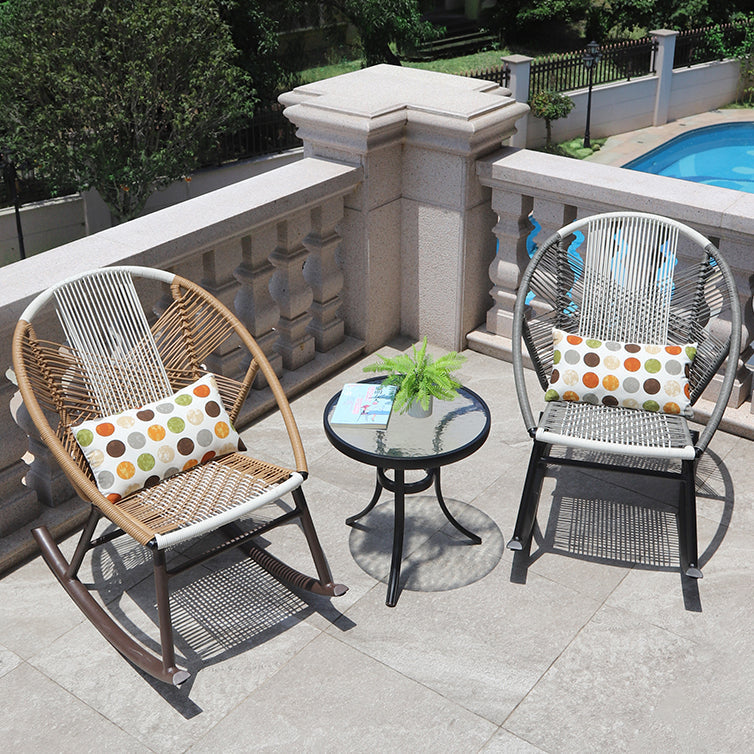 Contemporary Rocking Chair Wicker Spindle Backrest Metal Chair Legs Porch Rocking Chair Clearhalo 'Chairs & Seating' 'furn' 'furn_rocking_chairs' 'Furniture' 'Living Room Furniture' 'Rocking Chairs' 'rocking_chairs' 6497901