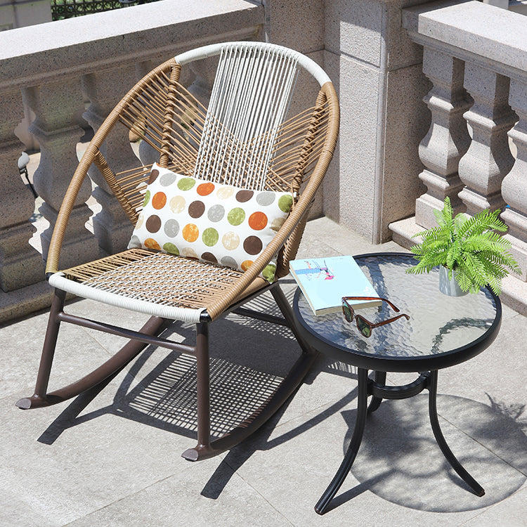 Contemporary Rocking Chair Wicker Spindle Backrest Metal Chair Legs Porch Rocking Chair Clearhalo 'Chairs & Seating' 'furn' 'furn_rocking_chairs' 'Furniture' 'Living Room Furniture' 'Rocking Chairs' 'rocking_chairs' 6497903