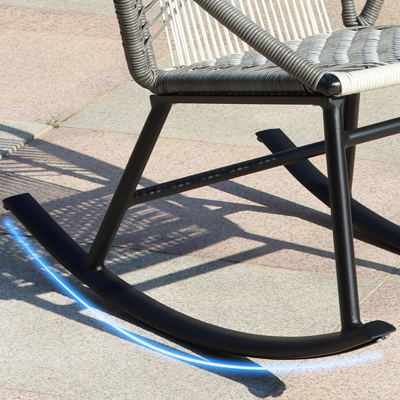 Contemporary Rocking Chair Wicker Spindle Backrest Metal Chair Legs Porch Rocking Chair Clearhalo 'Chairs & Seating' 'furn' 'furn_rocking_chairs' 'Furniture' 'Living Room Furniture' 'Rocking Chairs' 'rocking_chairs' 6497905