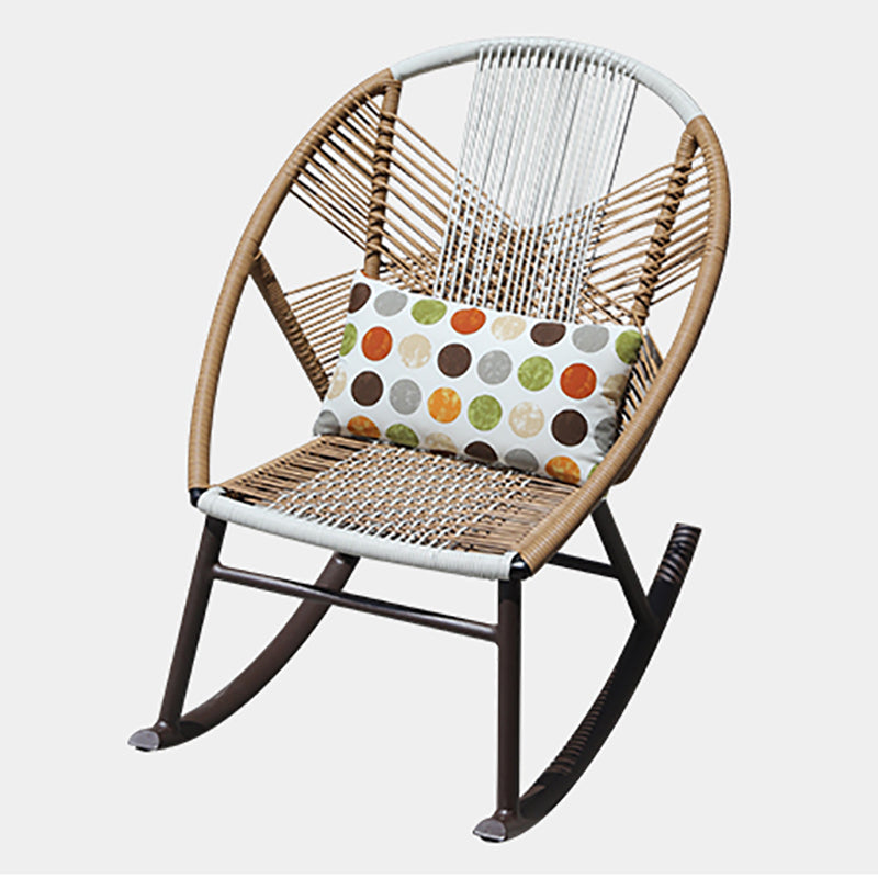 Contemporary Rocking Chair Wicker Spindle Backrest Metal Chair Legs Porch Rocking Chair Clearhalo 'Chairs & Seating' 'furn' 'furn_rocking_chairs' 'Furniture' 'Living Room Furniture' 'Rocking Chairs' 'rocking_chairs' 6497910