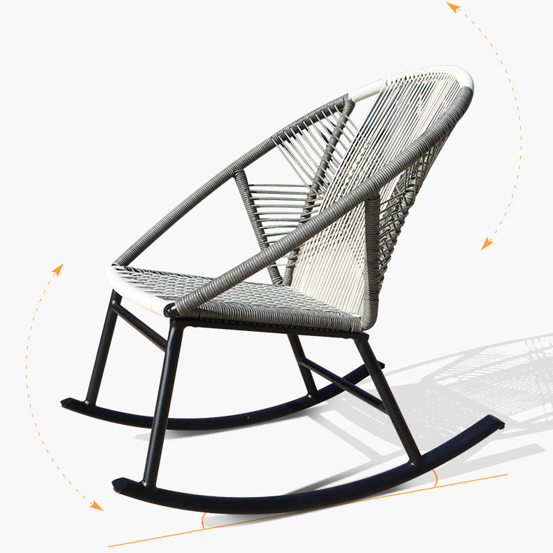Contemporary Rocking Chair Wicker Spindle Backrest Metal Chair Legs Porch Rocking Chair Clearhalo 'Chairs & Seating' 'furn' 'furn_rocking_chairs' 'Furniture' 'Living Room Furniture' 'Rocking Chairs' 'rocking_chairs' 6497912