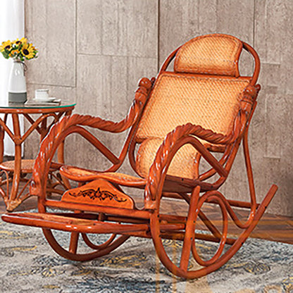 Chaise à bascule traditionnelle rattan couleur solide intégrée accoudoir intérieur chaise à bascule intérieure