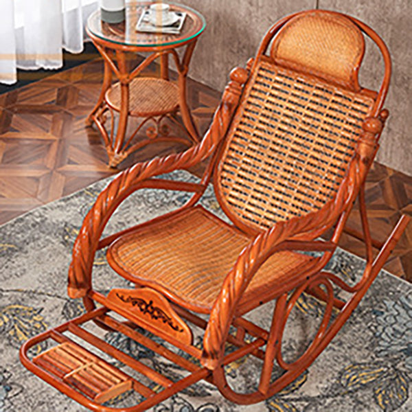 Chaise à bascule traditionnelle rattan couleur solide intégrée accoudoir intérieur chaise à bascule intérieure