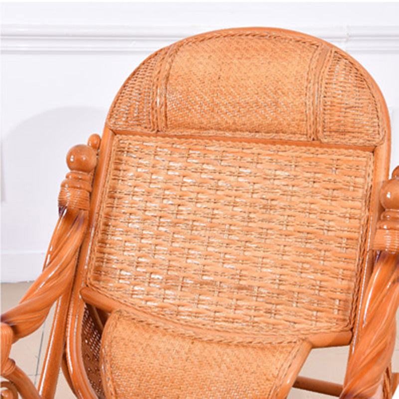 Chaise à bascule traditionnelle chaise de rocher en osier en bois pour le salon