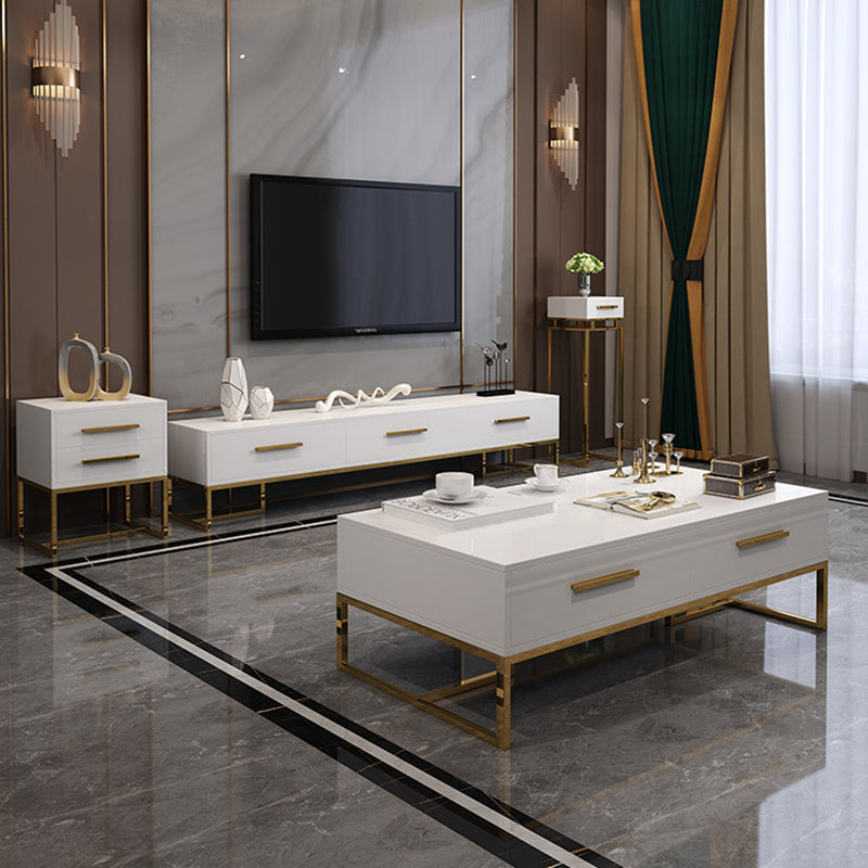 Enclosed Storage Media Console Glass TV Stand Console for Living Room Clearhalo 'furn' 'furn_tv_stands_entertainment_centers' 'Furniture' 'Living Room Furniture' 'TV Stands & Entertainment Centers' 'TV Stands & Media Storage Furniture' 'tv_stands_entertainment_centers' 6498531