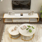Console multimédia Glam, meuble TV à rangement ouvert, pour salon