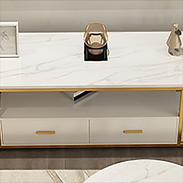 Console multimédia Glam, meuble TV à rangement ouvert, pour salon