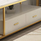 Console multimédia Glam, meuble TV à rangement ouvert, pour salon