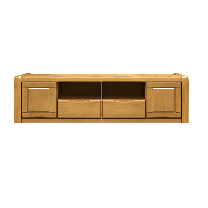 Traditional TV Console Rubber Wood Open Storage TV Stand Console for Living Room Light Wood Clearhalo 'furn' 'furn_tv_stands_entertainment_centers' 'Furniture' 'Living Room Furniture' 'TV Stands & Entertainment Centers' 'TV Stands & Media Storage Furniture' 'tv_stands_entertainment_centers' 6498596