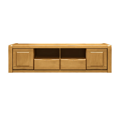 Traditional TV Console Rubber Wood Open Storage TV Stand Console for Living Room Light Wood Clearhalo 'furn' 'furn_tv_stands_entertainment_centers' 'Furniture' 'Living Room Furniture' 'TV Stands & Entertainment Centers' 'TV Stands & Media Storage Furniture' 'tv_stands_entertainment_centers' 6498596