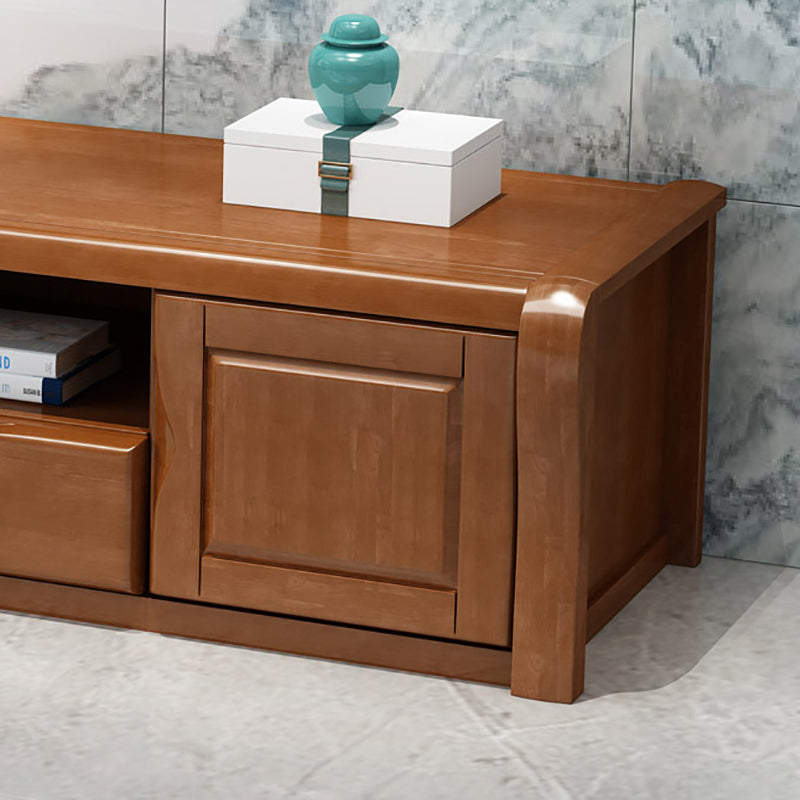 Traditional TV Console Rubber Wood Open Storage TV Stand Console for Living Room Clearhalo 'furn' 'furn_tv_stands_entertainment_centers' 'Furniture' 'Living Room Furniture' 'TV Stands & Entertainment Centers' 'TV Stands & Media Storage Furniture' 'tv_stands_entertainment_centers' 6498601