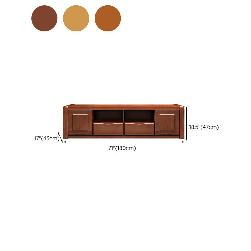 Traditional TV Console Rubber Wood Open Storage TV Stand Console for Living Room Clearhalo 'furn' 'furn_tv_stands_entertainment_centers' 'Furniture' 'Living Room Furniture' 'TV Stands & Entertainment Centers' 'TV Stands & Media Storage Furniture' 'tv_stands_entertainment_centers' 6498604
