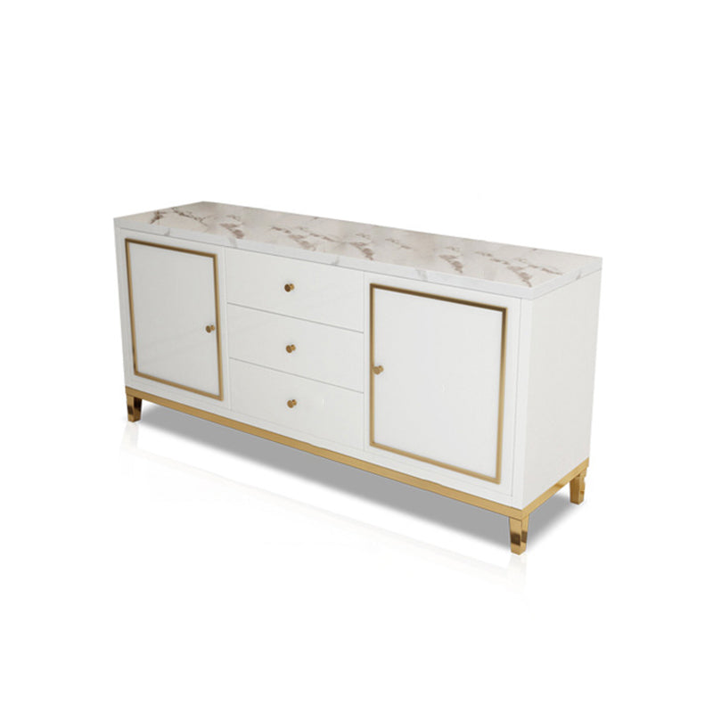 Enclosed Storage Media Console Glass TV Stand Console with Drawers Clearhalo 'furn' 'furn_tv_stands_entertainment_centers' 'Furniture' 'Living Room Furniture' 'TV Stands & Entertainment Centers' 'TV Stands & Media Storage Furniture' 'tv_stands_entertainment_centers' 6498610