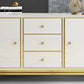 Enclosed Storage Media Console Glass TV Stand Console with Drawers Clearhalo 'furn' 'furn_tv_stands_entertainment_centers' 'Furniture' 'Living Room Furniture' 'TV Stands & Entertainment Centers' 'TV Stands & Media Storage Furniture' 'tv_stands_entertainment_centers' 6498611