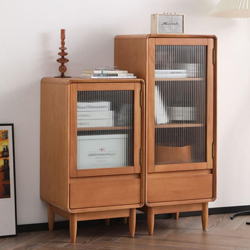 スカンジナビアのディスプレイスタンドは、ドア付きのラバーウッドハッチビュッフェです