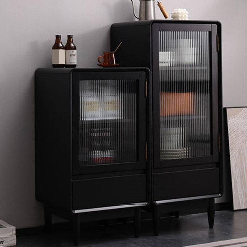 スカンジナビアのディスプレイスタンドは、ドア付きのラバーウッドハッチビュッフェです