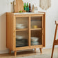 Display scandinavo Porte di faggio in vetro cabine mobile a buffet con porte per soggiorno