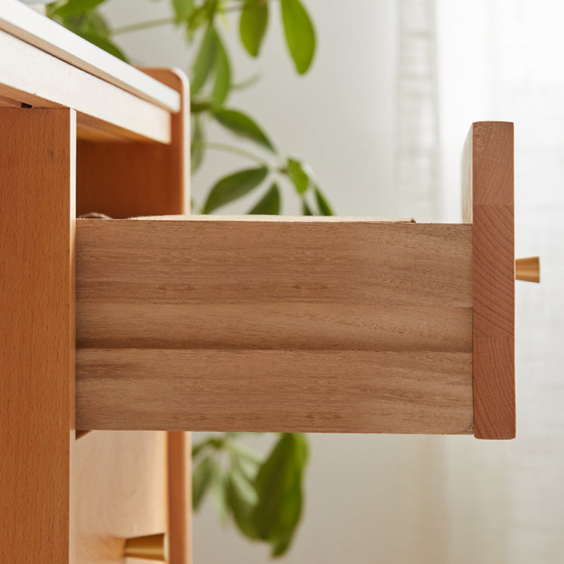 Display scandinavo Porte di faggio in vetro cabine mobile a buffet con porte per soggiorno