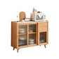 Display scandinavo Porte di faggio in vetro cabine mobile a buffet con porte per soggiorno