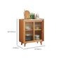 Display scandinavo Porte di faggio in vetro cabine mobile a buffet con porte per soggiorno