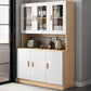 Contemporary Dining Hutch Faux Wood Buffet Cabinet with Doors 39"L x 13"W x 72"H Cherry Wood Clearhalo 'Display & China Cabinets' 'display_china_cabinets' 'furn' 'furn_display_china_cabinets' 'Furniture' 'Kitchen & Dining Furniture' 6498660