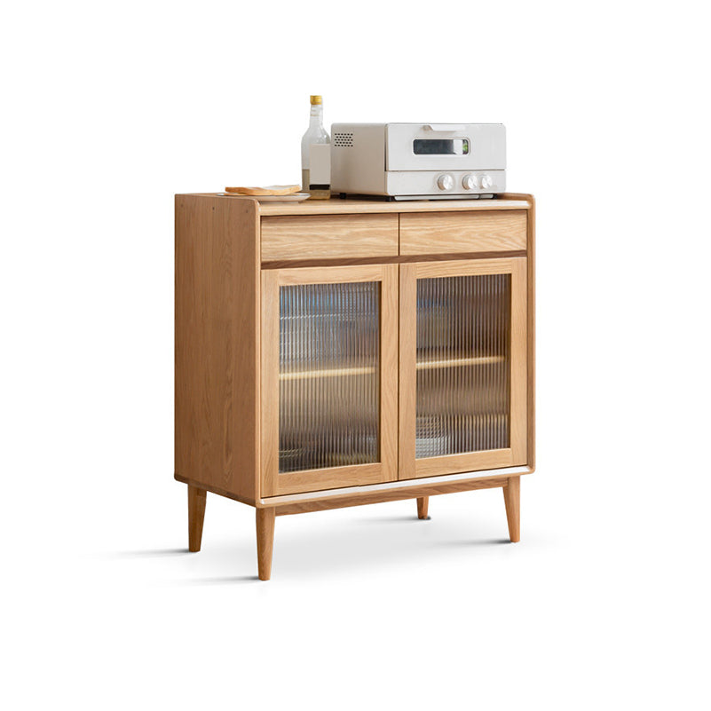 Display scandinavo stand olio in vetro in vetro a buffet mobile a buffet con porte per soggiorno