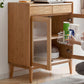 Display scandinavo stand olio in vetro in vetro a buffet mobile a buffet con porte per soggiorno