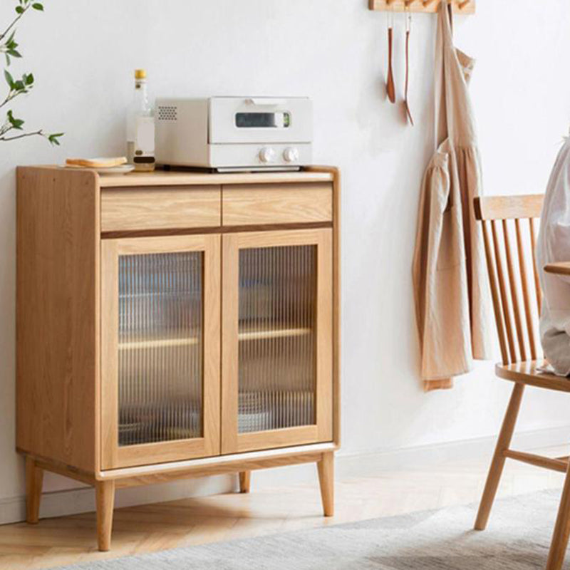 Display scandinavo stand olio in vetro in vetro a buffet mobile a buffet con porte per soggiorno