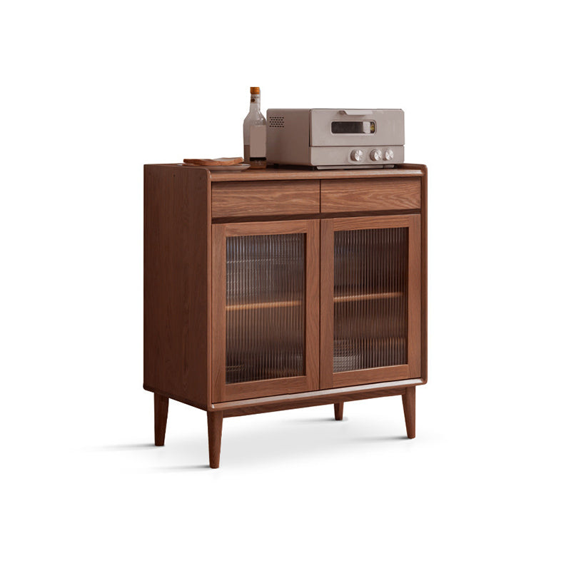 Display scandinavo stand olio in vetro in vetro a buffet mobile a buffet con porte per soggiorno