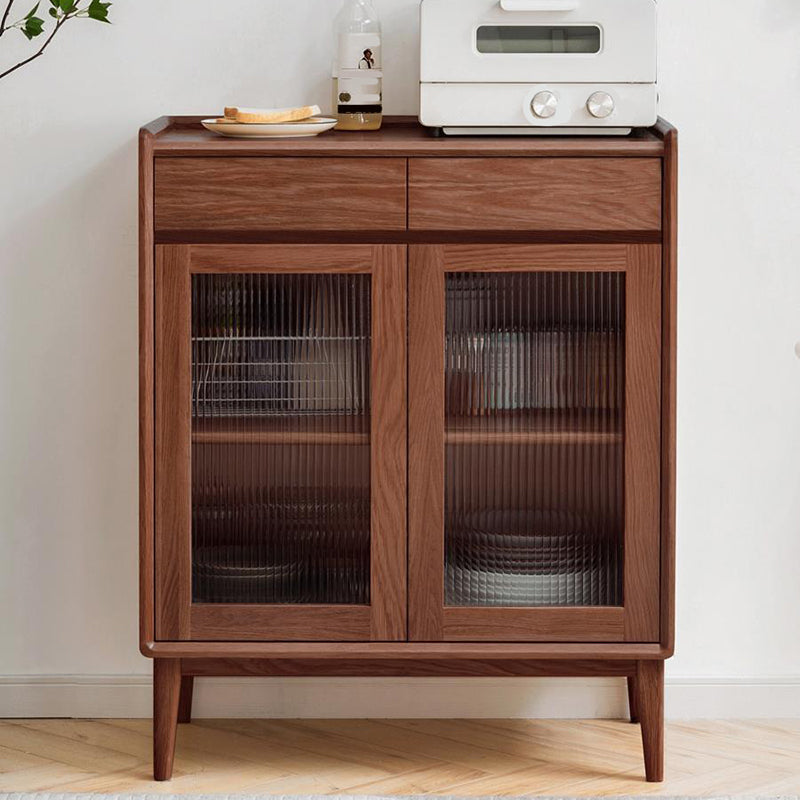 Display scandinavo stand olio in vetro in vetro a buffet mobile a buffet con porte per soggiorno