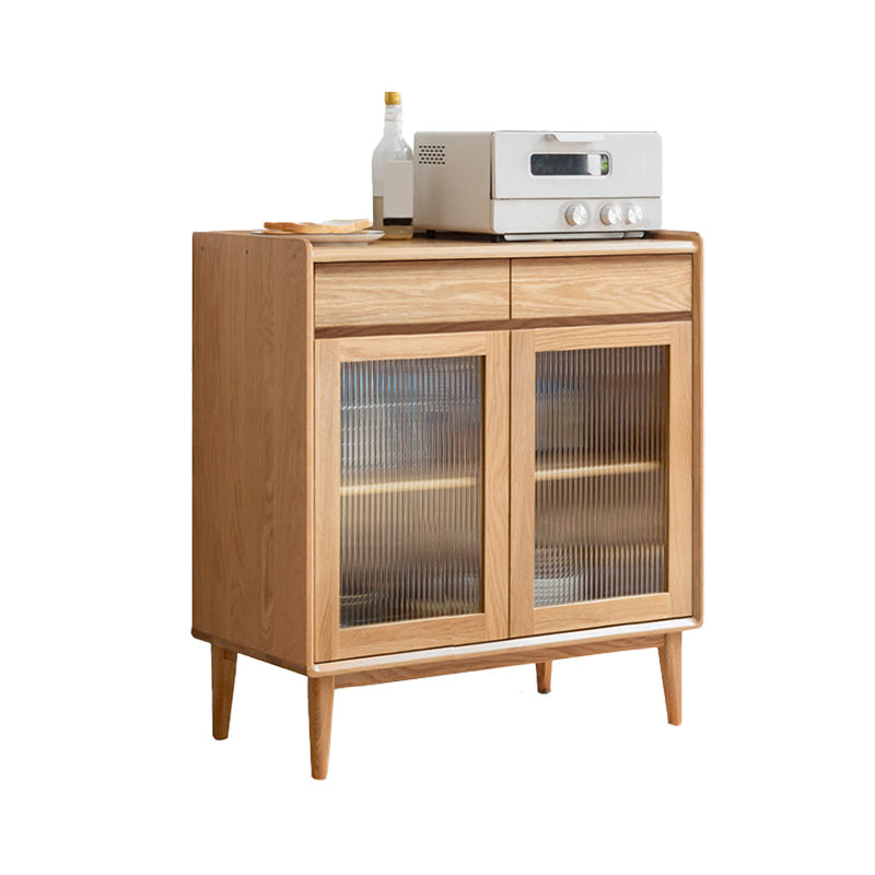 Display scandinavo stand olio in vetro in vetro a buffet mobile a buffet con porte per soggiorno