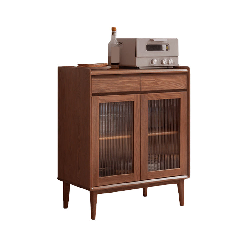 Display scandinavo stand olio in vetro in vetro a buffet mobile a buffet con porte per soggiorno