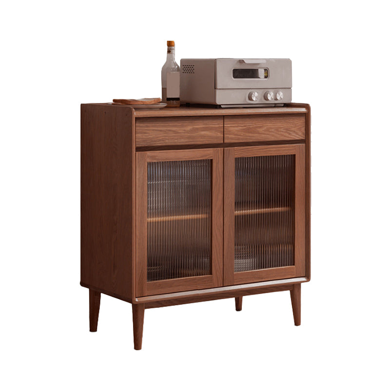 Display scandinavo stand olio in vetro in vetro a buffet mobile a buffet con porte per soggiorno