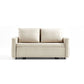 Faux Leather Sofa Bed with 2 Pillows Contemporary Seating 2 Seater