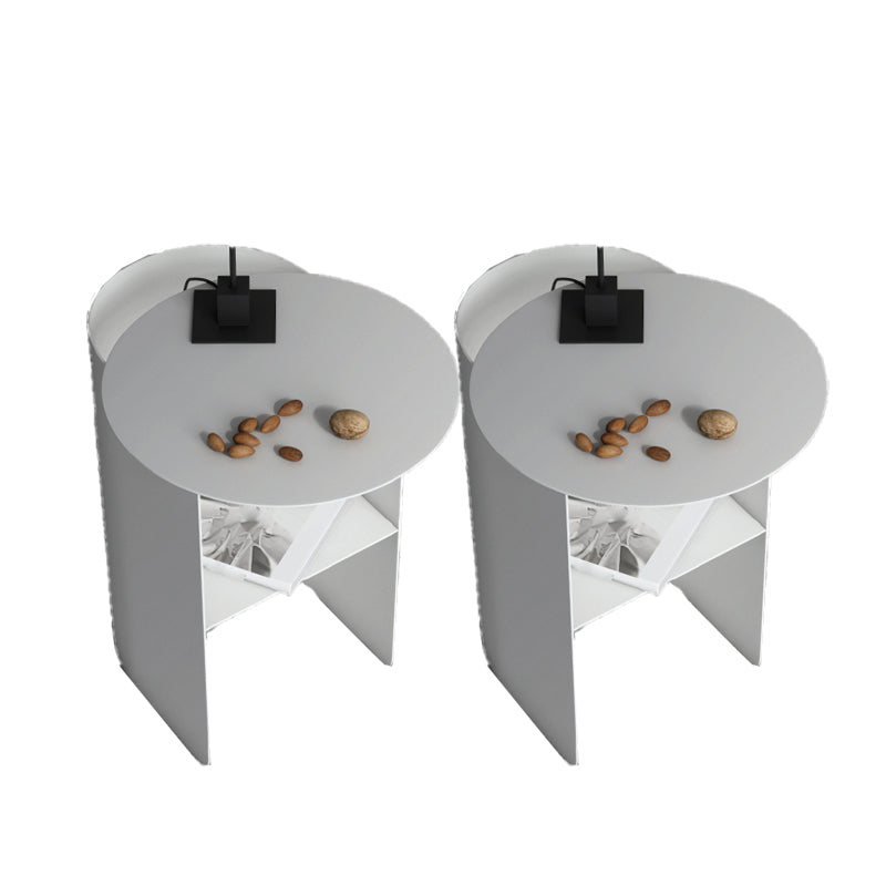 1 Shelf Industrial Night Table Metal Nightstand Open Storage ,20" Tall White 2 Piece Set Clearhalo 'Bedroom Furniture' 'furn' 'furn_night_stand' 'Furniture' 'night_stand' 'Nightstands' 6498752