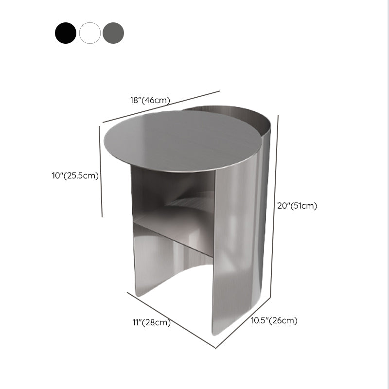 1 Shelf Industrial Night Table Metal Nightstand Open Storage ,20" Tall Clearhalo 'Bedroom Furniture' 'furn' 'furn_night_stand' 'Furniture' 'night_stand' 'Nightstands' 6498758
