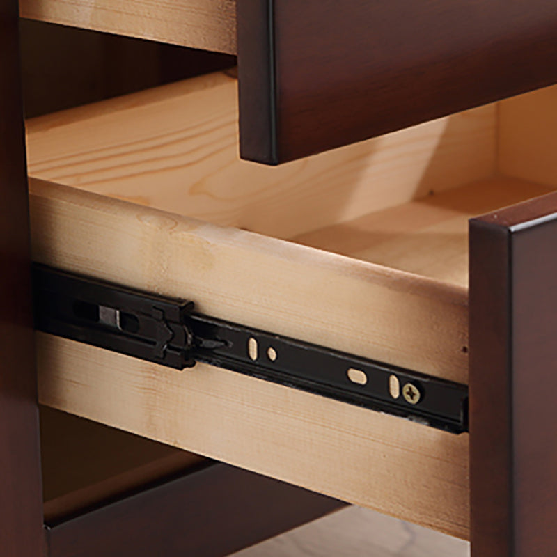 Mesa nocturna de madera sólida moderna con 2 cajones para sala de estar