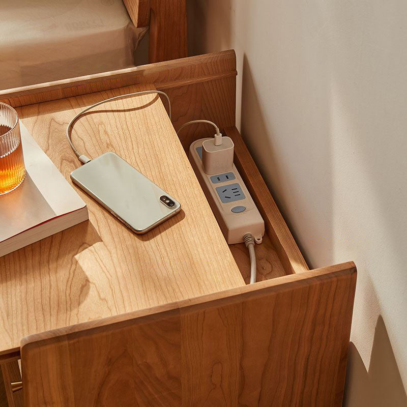 ベッドルーム用の現代的なベッドサイドキャビネットソリッドウッドナイトテーブル