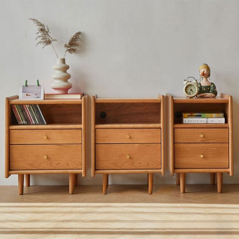 ベッドルーム用の現代的なベッドサイドキャビネットソリッドウッドナイトテーブル