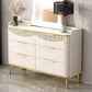 Glam Stone Chest Bedroom Storage Chest in White with Metal Legs Clearhalo 'Bedroom Furniture' 'Dressers & Chests' 'dressers_chests' 'furn' 'furn_dressers_chests' 'Furniture' 6498935