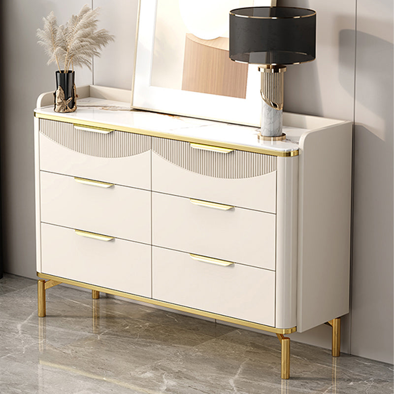 Glam Stone Chest Bedroom Storage Chest in White with Metal Legs Clearhalo 'Bedroom Furniture' 'Dressers & Chests' 'dressers_chests' 'furn' 'furn_dressers_chests' 'Furniture' 6498935