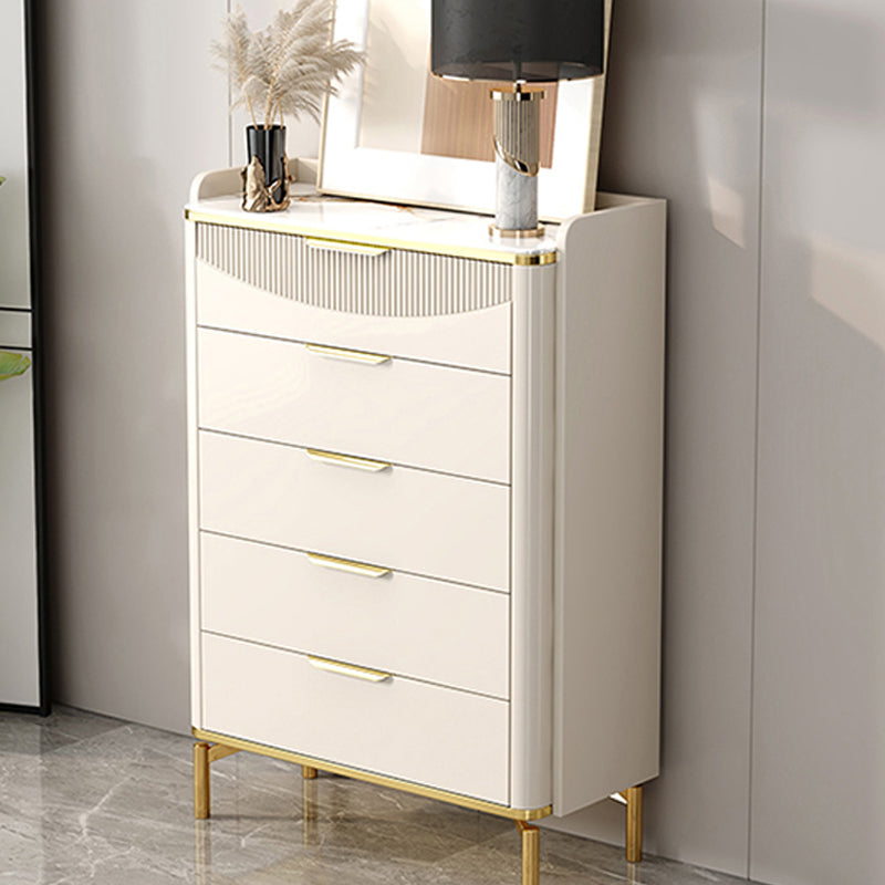 Glam Stone Chest Bedroom Storage Chest in White with Metal Legs Clearhalo 'Bedroom Furniture' 'Dressers & Chests' 'dressers_chests' 'furn' 'furn_dressers_chests' 'Furniture' 6498938